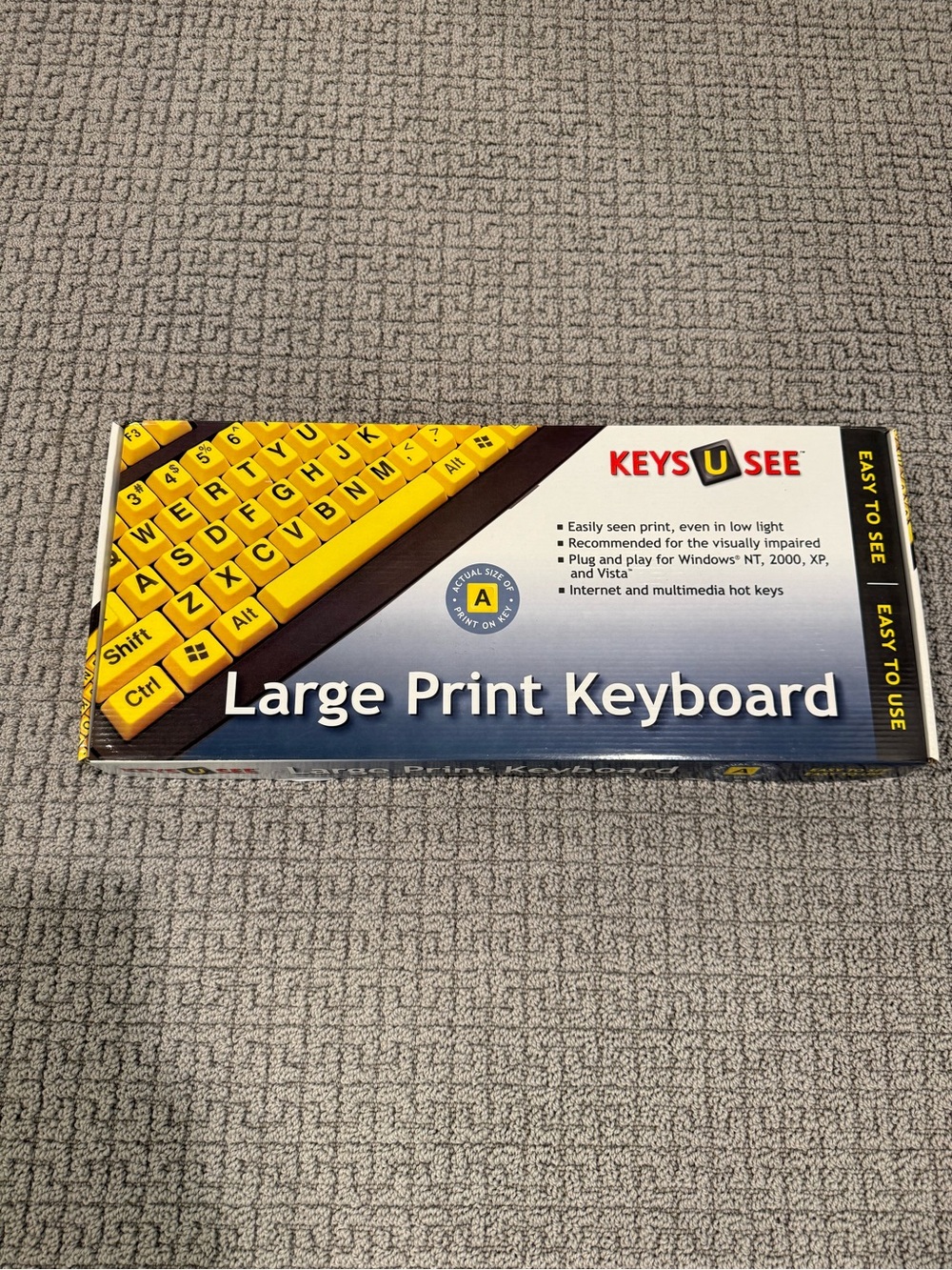 KEYS U SEE Large Print Keyboard - High-Contrast Yellow Keys